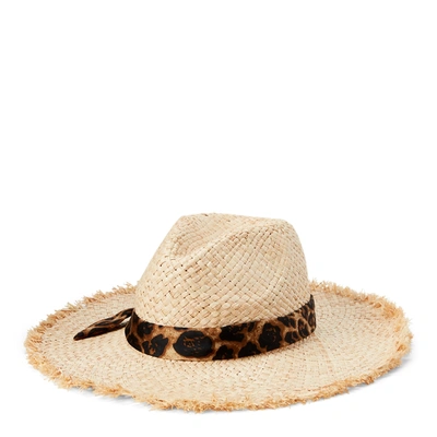 Lauren Ralph Lauren Leopard-bow Raffia Sun Hat