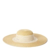 Lauren Ralph Lauren Striped Paper Sun Hat In Natural/white