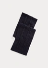 Polo Ralph Lauren Cable-knit Cashmere Scarf In Charcoal