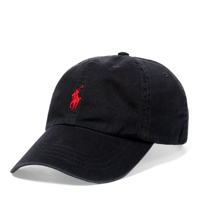 Polo Ralph Lauren Black Baseball Cap With Logo Embroidery In Cotton Man In Multi