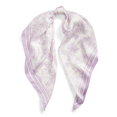 Lauren Ralph Lauren Alexa Floral Silk Scarf In Cream/lavender