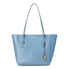 Ralph Lauren Saffiano Medium Shopper In Blue Mist
