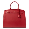 Ralph Lauren Calfskin Large Rl50 Handbag In Deep Red