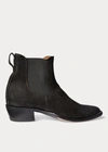 Double Rl Plainview Suede Chelsea Boot In Black