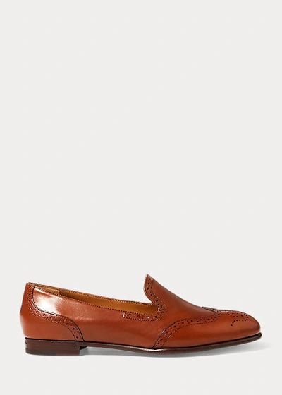 Polo Ralph Lauren Quincy Calfskin Loafer In Tan