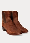 Double Rl Chelsea Plainview Suede Boot In Light Java