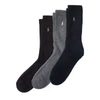 Polo Ralph Lauren Crew Sock 3-pack In Black/heather/navy