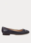 LAUREN RALPH LAUREN GLENNIE LEATHER FLAT,0042268300