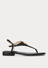 Ralph Lauren Ellington Leather Sandal In Deep Saddle Tan