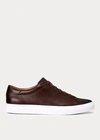 Polo Ralph Lauren Jermain Leather Sneaker In Black