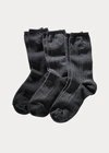 Ralph Lauren Patterned Trouser Sock 3-pack In Black Assorted
