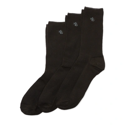 Ralph Lauren Ribbed Trouser Sock 3-pack In Black
