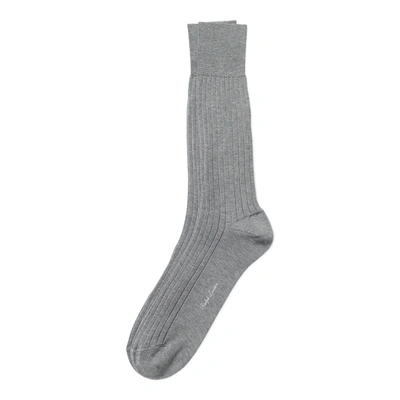 Polo Ralph Lauren Rib-knit Cotton Trouser Socks In Light Grey Heather