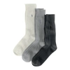 Polo Ralph Lauren Combed Cotton Rib Sock 3-pack In Charcoal