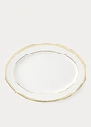 Ralph Lauren Wilshire Oval Platter In Gold/white