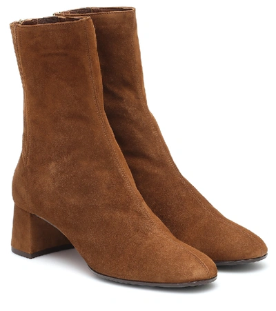 Aquazzura Women's Saint Honore 50mm Suede Booties In Cinnamon