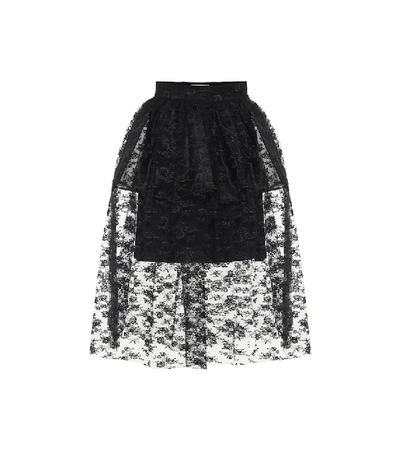 Christopher Kane Lace Full Skirt In Black