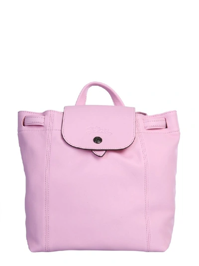 Longchamp Le Pliage Cuir Backpack In Pink