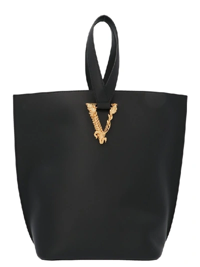 Versace Virtus Bag In Black