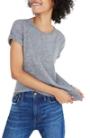 Madewell Whisper Cotton Rib Crewneck Tee In Heather Mercury