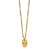NORTHSKULL Atticus Skull Necklace With Clear Swarovski Crystals In Gold