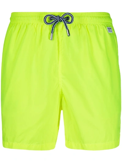 Mc2 Saint Barth Lighting Pantone Logo-patch Swim Shorts In Yellow