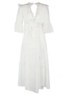 SELF-PORTRAIT WHITE COTTON VOILE MAXI DRESS,11391821