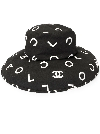 Pre-owned Chanel Signature Logo Hat In Black