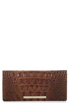 Brahmin 'ady' Croc Embossed Continental Wallet In Pecan Melbourne/gold