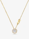 MICHAEL KORS PRECIOUS METAL-PLATED STERLING SILVER PAVÉ HALO NECKLACE