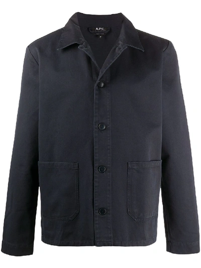 Apc A.p.c Kerlouan Buttoned Jacket In Faux Black