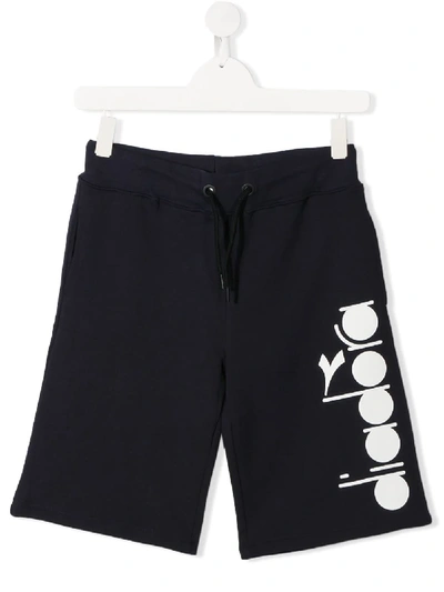 Diadora Junior Teen Logo-print Jersey Shorts In Blue