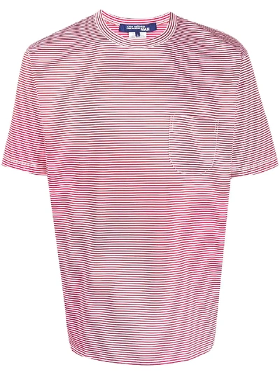 Junya Watanabe Striped Crew Neck T-shirt In Red