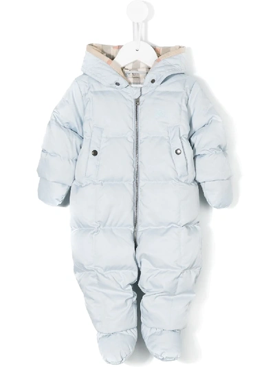 Burberry Babies' Padded All In One Tracksuit In Blue