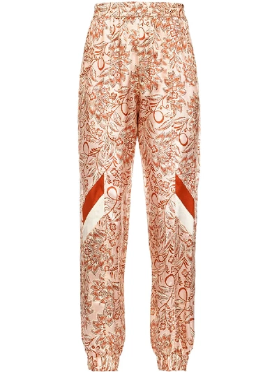 Pinko Floral-print Trousers In Pink