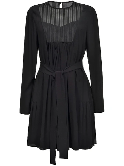 Pinko Crew Neck Dress In Black