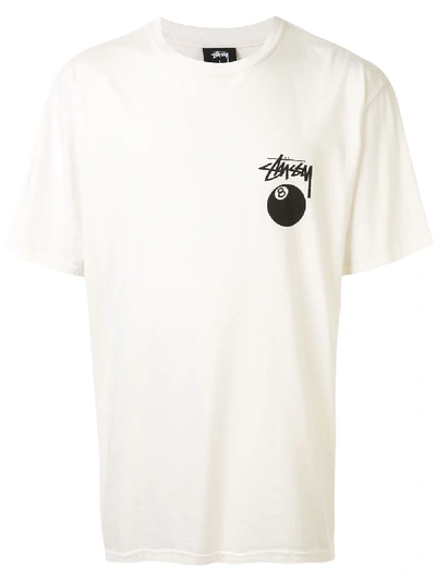 Stussy 8 Ball Logo T-shirt In Neutrals