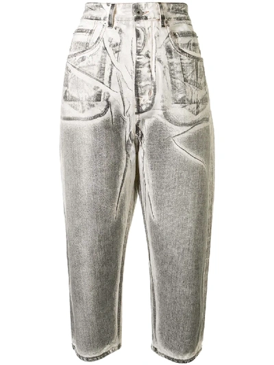 Rick Owens Drkshdw Mid-rise Cropped Jeans In Grey