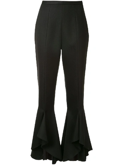 Giambattista Valli High-rise Frilled Trousers In Black