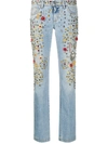 DOLCE & GABBANA STUDDED LOW-RISE STRAIGHT-LEG JEANS