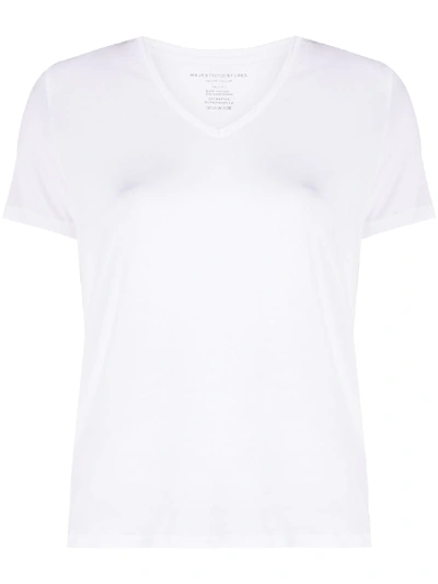 Majestic V-neck T-shirt In White