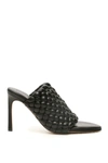 Bottega Veneta Black Intrecciato Curve Heeled Sandals In Nero Nero (black)