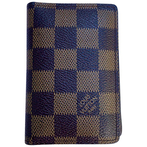 Pre-Owned Louis Vuitton Passport Cover Brown Cloth Small Bag, Wallet & Cases | ModeSens