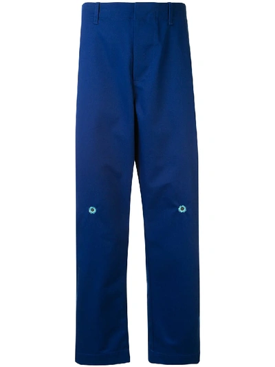 Craig Green Embroidered Mirror Straight Trousers In Blue