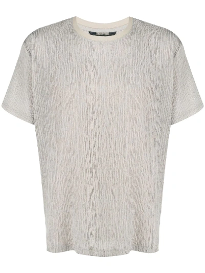 Harrison Wong Crew Neck Creased-effect T-shirt In Neutrals