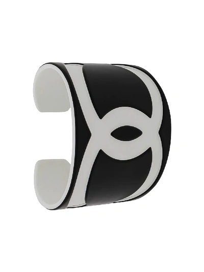 Pre-owned Chanel 2006 Cc Logo Cuff Bracelet In Black