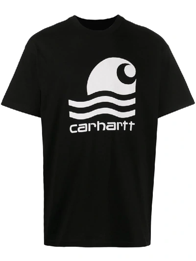 Carhartt Logo-print Crew Neck T-shirt In Black
