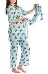 Everly Grey Analise During & After 5-piece Maternity/nursing Sleep Set In Horse