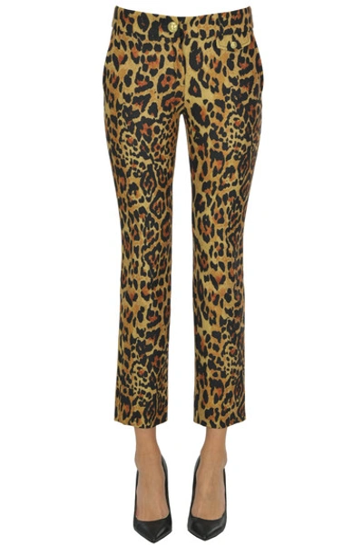 Rabanne Leopard-print Stretch-jersey Pants In Brown