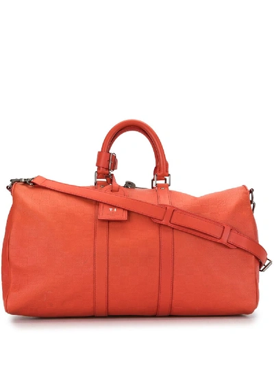 Pre-owned Louis Vuitton 2001  Keepall 45 Weekend Bag In Orange